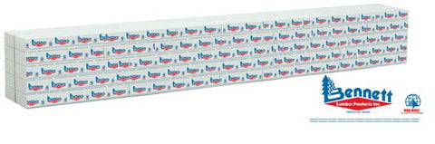 Wrapped Lumber Load for WalthersMainline 72' Centerbeam Flatcar -- Bennett Lumber (blue, red)