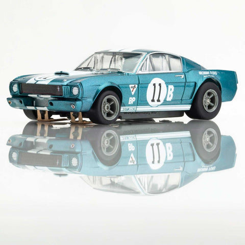 AFX HO 1965 Shelby GT350R Donohue Mega G+ Slot Car, White & Blue  (AFX22071)