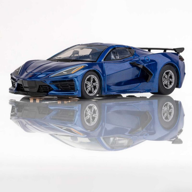 HO Chevy Corvette C8 Mega G+ Slot Car, Metallic Riptide Blue