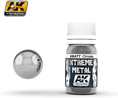 AK Interactive Xtreme Metal Chrome Metallic Paint  30ml Bottle   (AKI477)