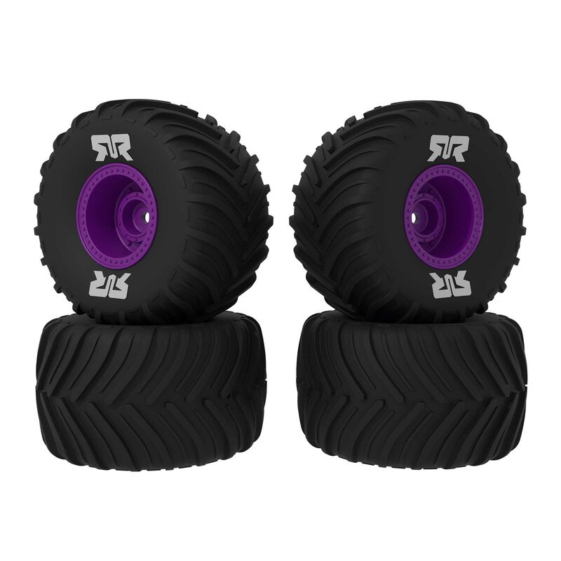 dBoots Chevron MT Tire Set Glued (Purple) (2 Pairs) - GROM