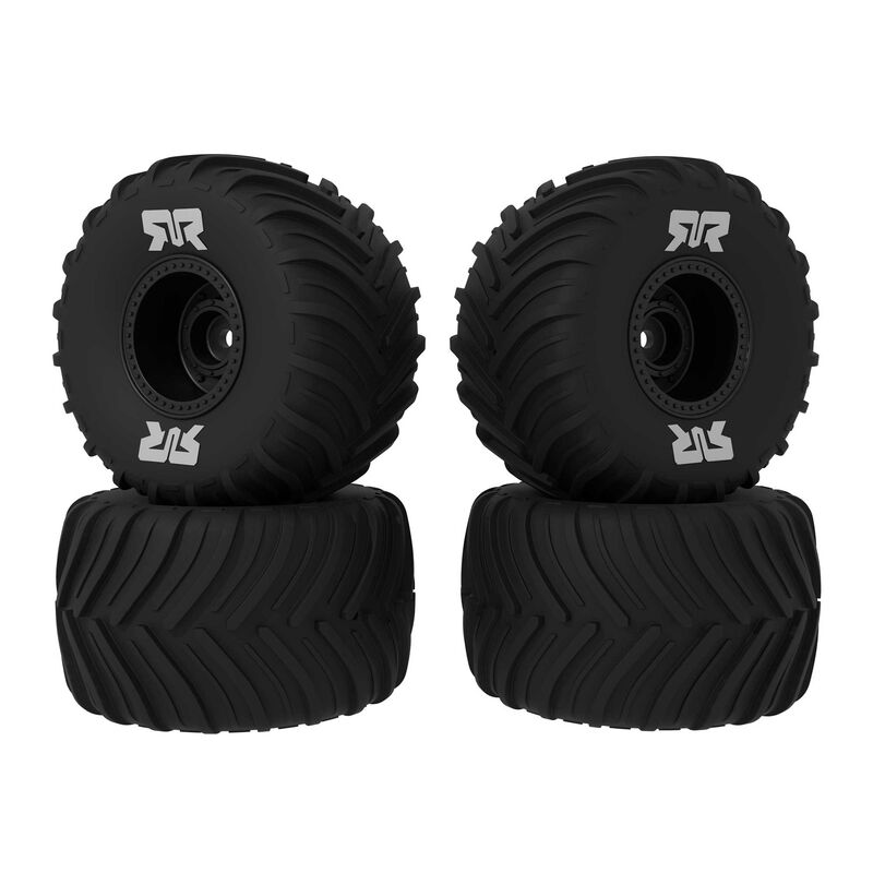 dBoots Chevron MT Tire Set Glued (Black) (2 Pairs) - GROM