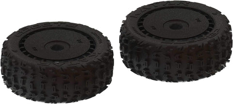 ARRMA 1/8 dBoots Front/Rear 3.3 Pre-Mounted Tires, 17mm Hex, Black (2): Katar B 6S,  (ARA550058)