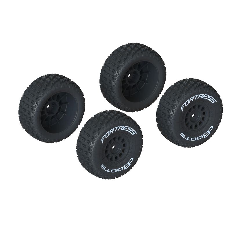 Arrma dBoots 'FORTRESS' Tire Set Glued (Black) (2 Pairs)   (ARA550117)