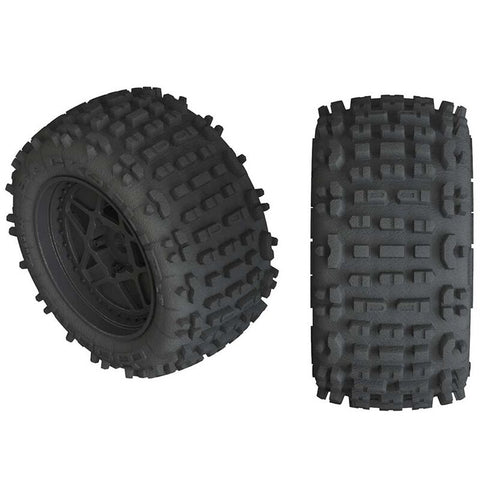 Arrma Backflip LP 4S Tire 3.8 Glued Black (2) (AR50050)