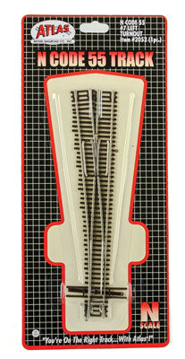 Code 55 Turnout, Nickel-Silver Rail, Brown Ties -- No.7 Left Hand   (ATL2052)