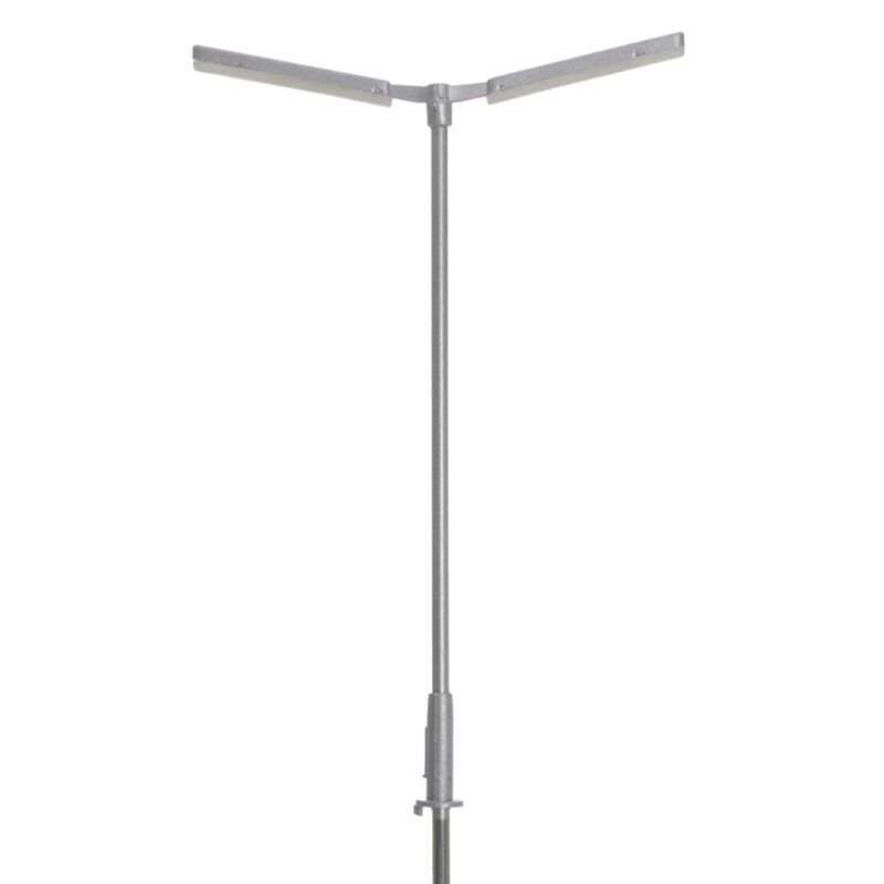 Atlas HO Double Arm Parking Lot Light, Sliver, Cool White LED (3)   (ATL70000178)