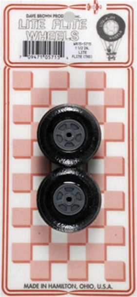 Dave Brown Treaded Lite Flite Wheels 1-1/2" (2)  (DAV5715)