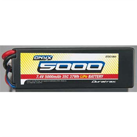 DuraTrax LiPo Onyx 2S 7.4V 5000mAh 35C Hard Case Battery with Traxxas Plug (DTXC1965)