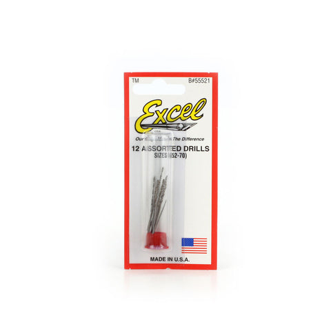 Excell Drill Bit Assorted, #52-70 (12), carded   (EXL55521)