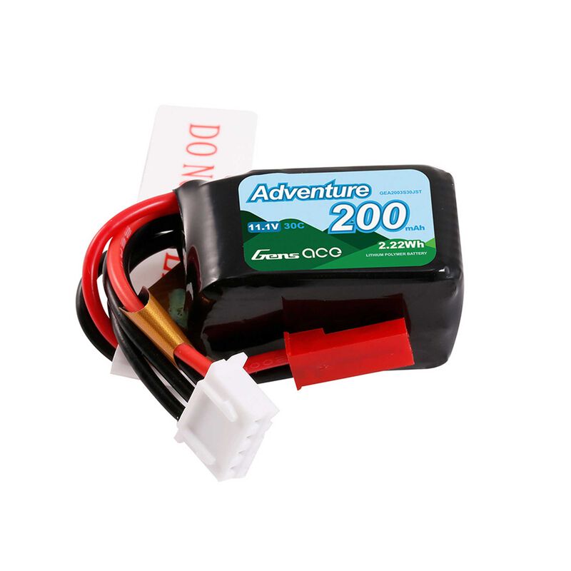 Gens ace 200mAh 3S 11.1V 30C Lipo Battery Pack with JST Plug
