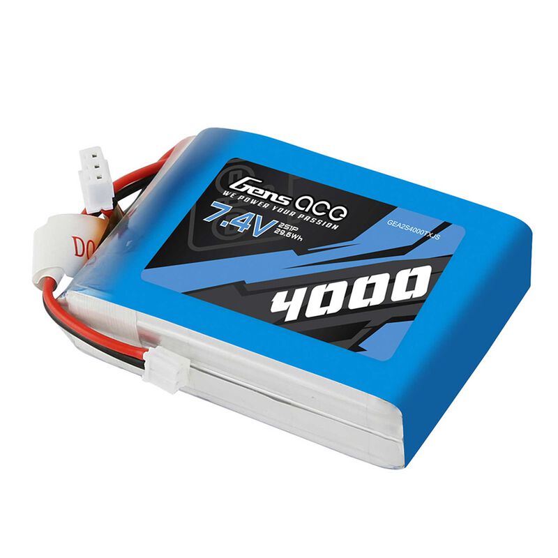 Gens Ace 2s LiPo Transmitter Battery (7.4V/4000mAh) (DX7, DX7S, DX8 & DX9) w/JST-EHR Connector    (GEA2S4000TXJS)