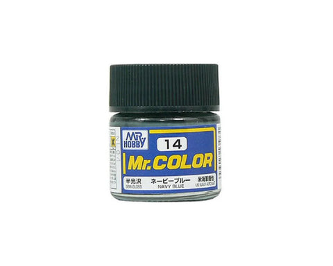 GSI Creos Mr. Hobby C14 Semi-Gloss Navy Blue Acrylic Hobby Paint (10ml)   (GUZC014)