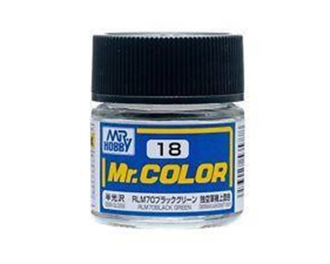 GSI Creos Mr. Hobby C18 Semi-Gloss RLM70 Black Green Acrylic Hobby Paint (10ml)   (GUZC018)