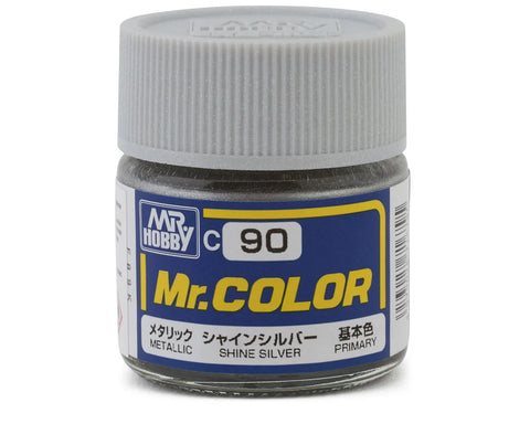 GSI Creos Mr. Hobby C90 Metallic Shine Silver Acrylic Hobby Paint (10ml)   (GUZC090)