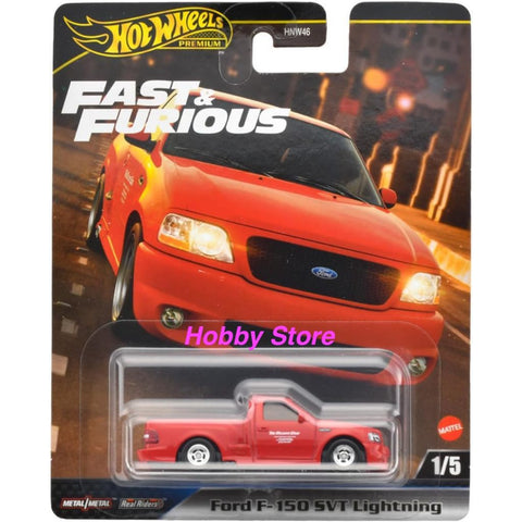 Hot Wheels Premium Fast & Furious Ford F-150 SVT Lightning, #1/5. Metal/Metal Real Riders, Red   (HYP75)
