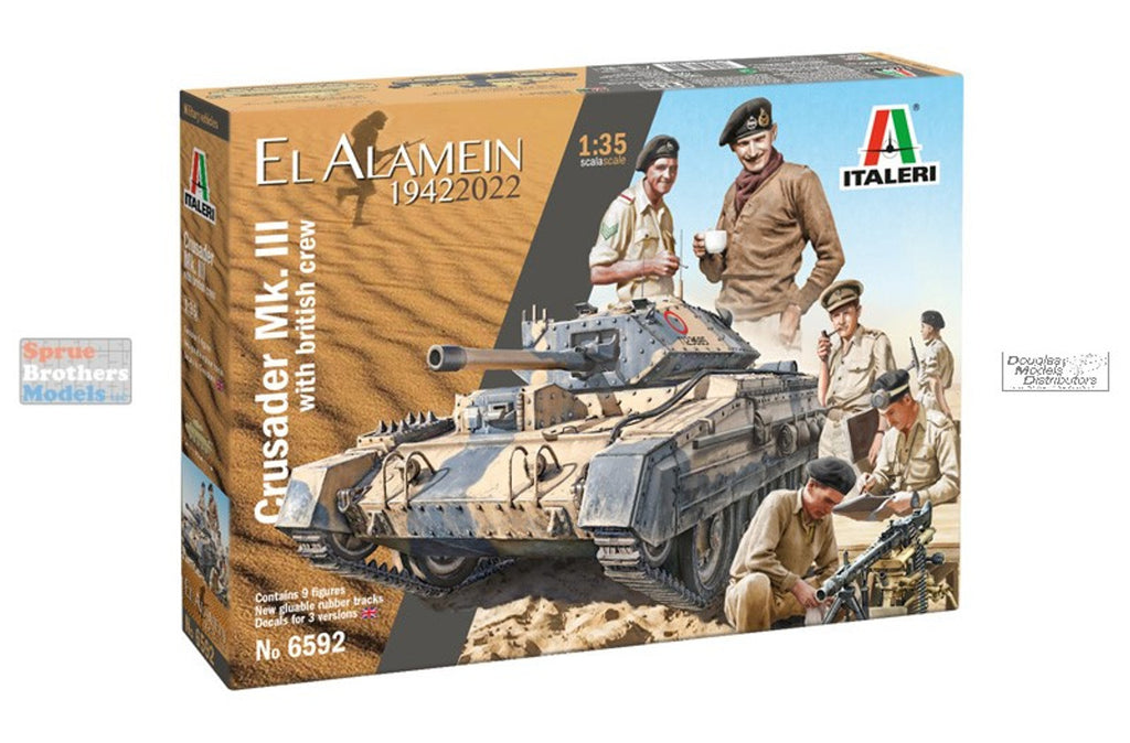 Italeri 1:35 Italeri Crusader Mk.III with Crew El Alamein 1942   (ITA6592)