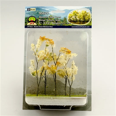 JTT WOODS EDGE TREES Beige Green, 4" to 5.5", O-scale, 5/pk   (JTT95627)