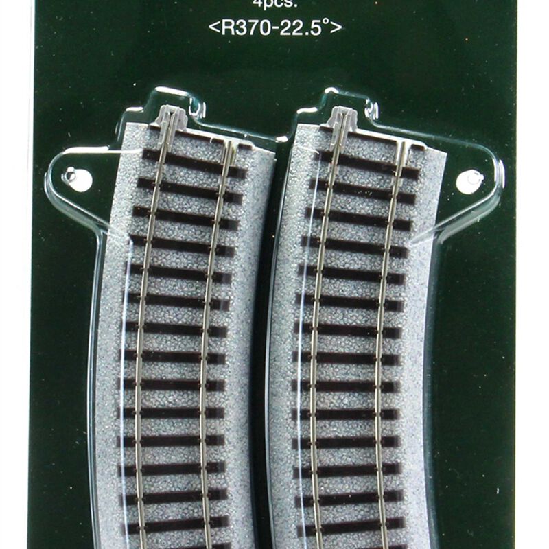 Kato HO 370mm 14-9/16" Radius Curve 22.5 Degree (4)   (KAT2280)