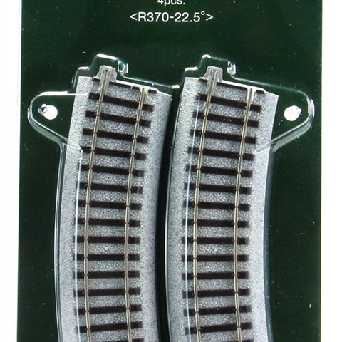 Kato HO 370mm 14-9/16" Radius Curve 22.5 Degree (4)   (KAT2280)