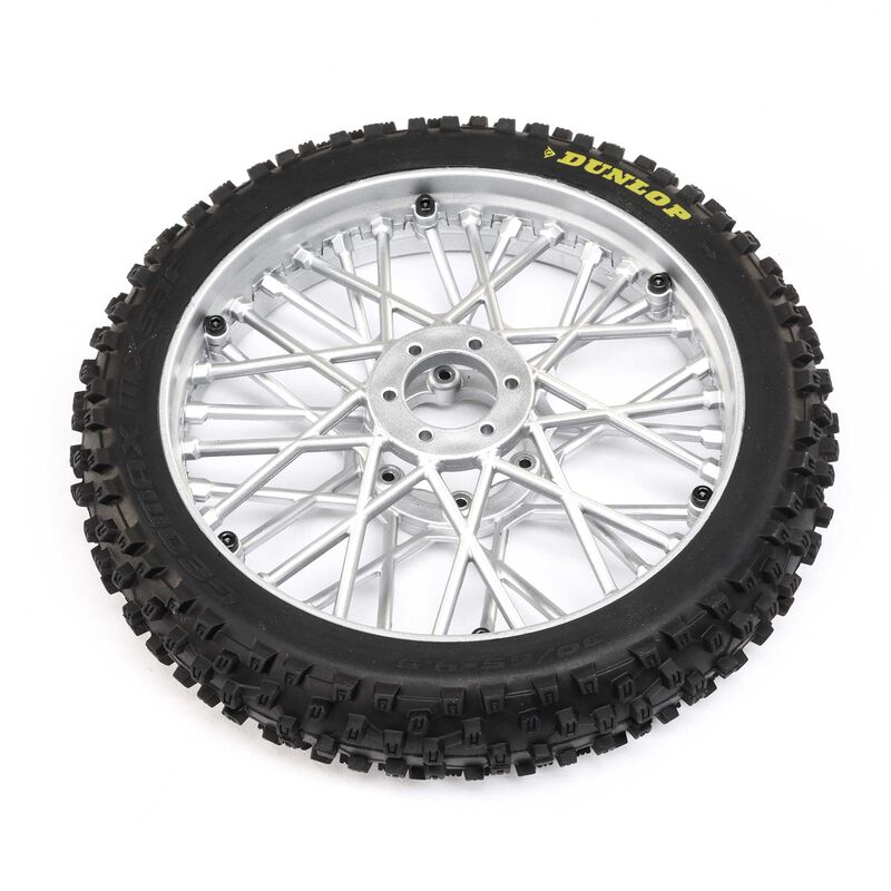 Dunlop MX53 Front Tire Mounted, Chrome: Promoto-MX   (LOS46006)