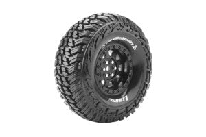 CR-Griffin 1/10 1.9" Crawler Tires, 12mm Hex, Super Soft, Mounted on Black Rim, Front/Rear (2)  (LOULT3230VB)