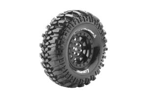 CR-Champ 1/10 1.9" Crawler Tires, 12mm Hex, Super Soft, Mounted on Black Rim, Front/Rear (2)  (LOULT3231VB)