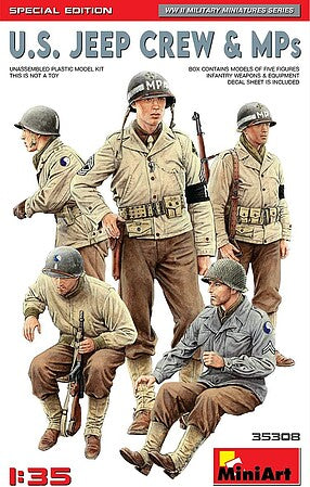 Mini Art Military 1/35 WWII US Jeep crew & MPs (50 (Special Edition)   (MNA-35308)
