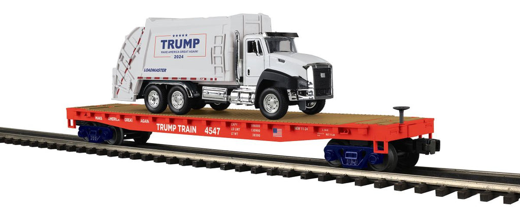 MTH O Trump Flatcar w/Garbage Truck   (MTH2095796)