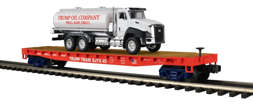 MTH O Trump Flatcar w/Tanker Truck w/Sound    (MTH2095831)