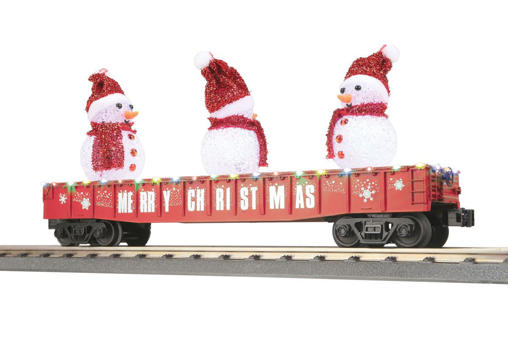 MTH O Christmas Gondola w/Lighted Snowmen/red   (MTH3072247)