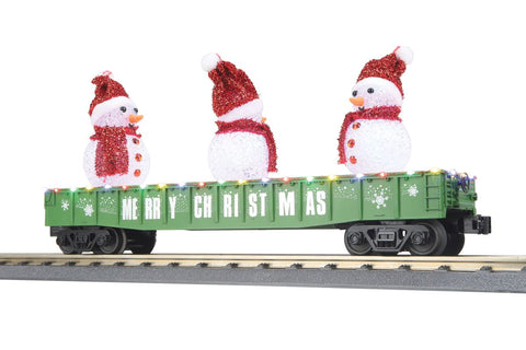 MTH O Christmas Gondola w/Lighted Snowmen/green   (MTH3072248)