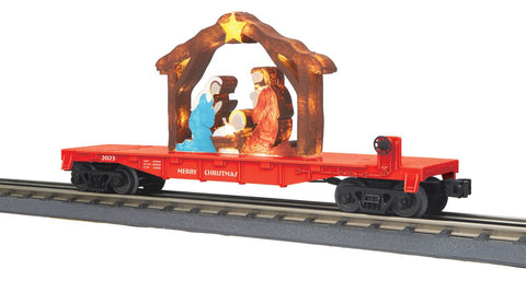 MTH O Christmas Flatcar w/Lighted Nativity Scene  (MTH3076868)