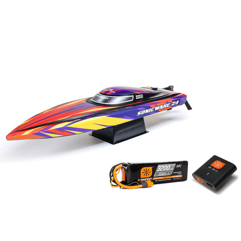 Pro Boat Sonicwake 24" Self-Righting RTR Deep-V Brushless Boat (Red)  (PRB-1992T1)
