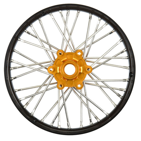 Pro-Line 1/4 Pro-Spec Aluminum V2 Bead Front Wheel Black/Gold (1): Promoto-MX   (PRO283600T3)