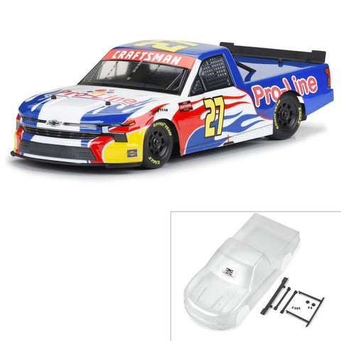 Pro-Line 1/12 Pre-Cut 2024 Chevy Silverado Truck Clear Body: Losi NASCAR   (PRO365300)