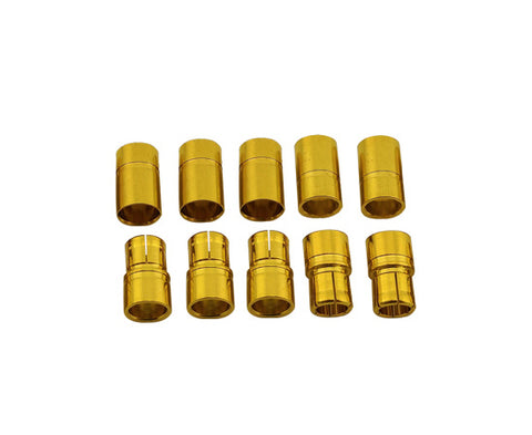 Racers Edge 8mm Gold Plated Banana Plugs, Male & Female (5 pair)   (RCE16680