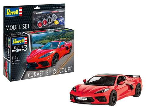 Revell  Corvette C8 Coupe Car w/paint & glue 1/24 Revell Germany   (RVL67714)