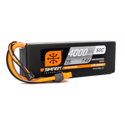 Spektrum 7.4V 4000mAh 2S 50C Smart LiPo Battery, IC3   (SPMX40002S50H)