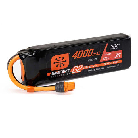 Spektrum 11.1V 4000mAh 3S Smart G2 LiPo Battery 30C: IC3   (SPMX43S30)