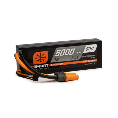 Spektrum 5000mAh 2S 7.4V 50C Smart LiPo Hardcase; IC5 (SPMX50002S50H5)