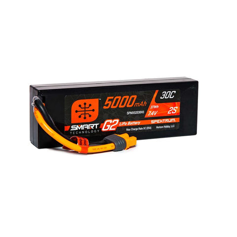 Spektrum RC 2S Smart LiPo 30C Hard Case Battery Pack (7.4V/5000mAh) w/IC3 Connector (SPMX52S30H3)