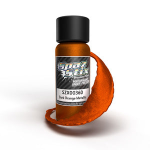 Spaz Stix Dark Orange Metallic Airbrush Ready Paint, 2oz Bottle (SZX00360)