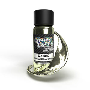 Spaz Stix White Gold Mirror Chrome Airbrush Ready Paint, 2oz Bottle (SZX10010)