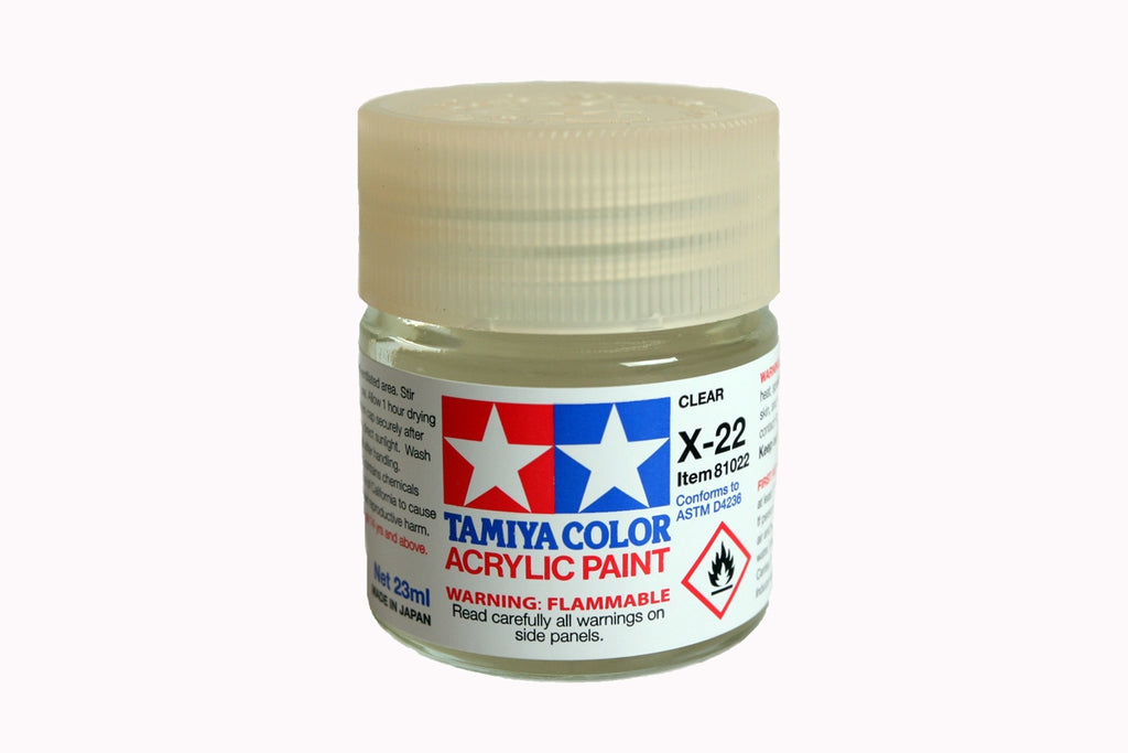 Tamiya Acrylic X-22 Clear Paint, 23ml Bottle  (TAM81022)