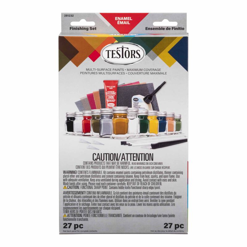 Testors Complete Military Enamel Finishing Set, Flat   (TES281232)