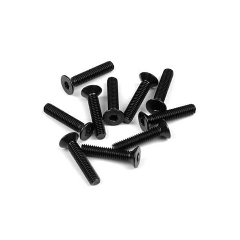 M4x20mm Flat Head Screws- Black, 10pcs