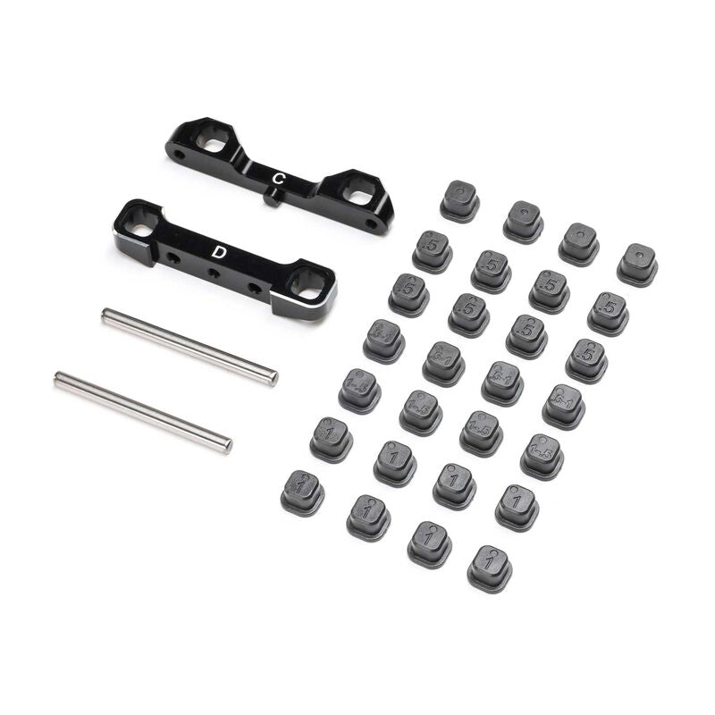 Team Losi Racing Adjustable Pivot Set C & D, Black: 22S Sprint   (TLR-1055)