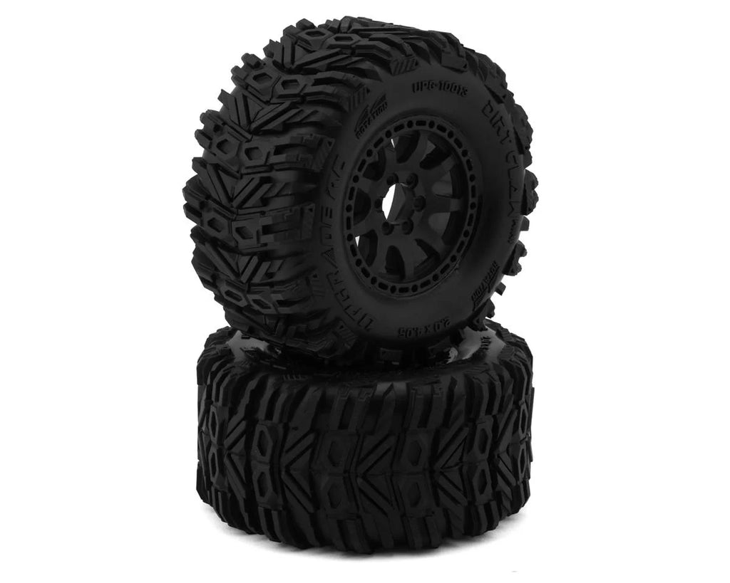 Upgrade Traxxas  RC Dirt Claw 2.2"Pre-Mounted Belted Tires® Mini Maxx® & Mini XRT® (2) w/12mm Narrow, 12mm Wide, & 14mm Hexes    ( UPG-10013) (