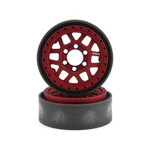 Vanquish KMC XD229 Machete V2 1.9" Beadlock Crawler Wheels (Red ) (2)   (VPS07744)